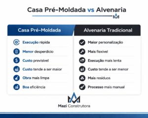 Comparação entre casa pré-moldada vs alvenaria tradicional