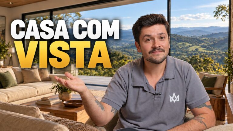 Lote em declive com casa moderna projetada para aproveitar o desnível e a vista